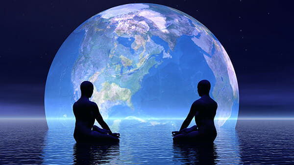 two people contemplating earth and meaning of karma