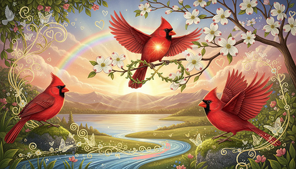 The red cardinal sighting is always a good omen.