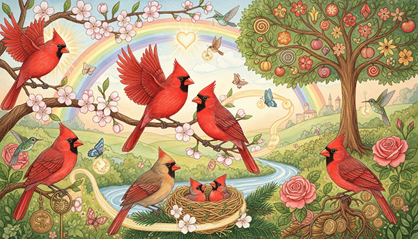 The Red Cardinal Symbolism revolves around vitality, positivity, love, and a deep spiritual connection.